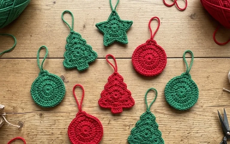 Easy Crochet Christmas Tree Ornaments: Free Pattern