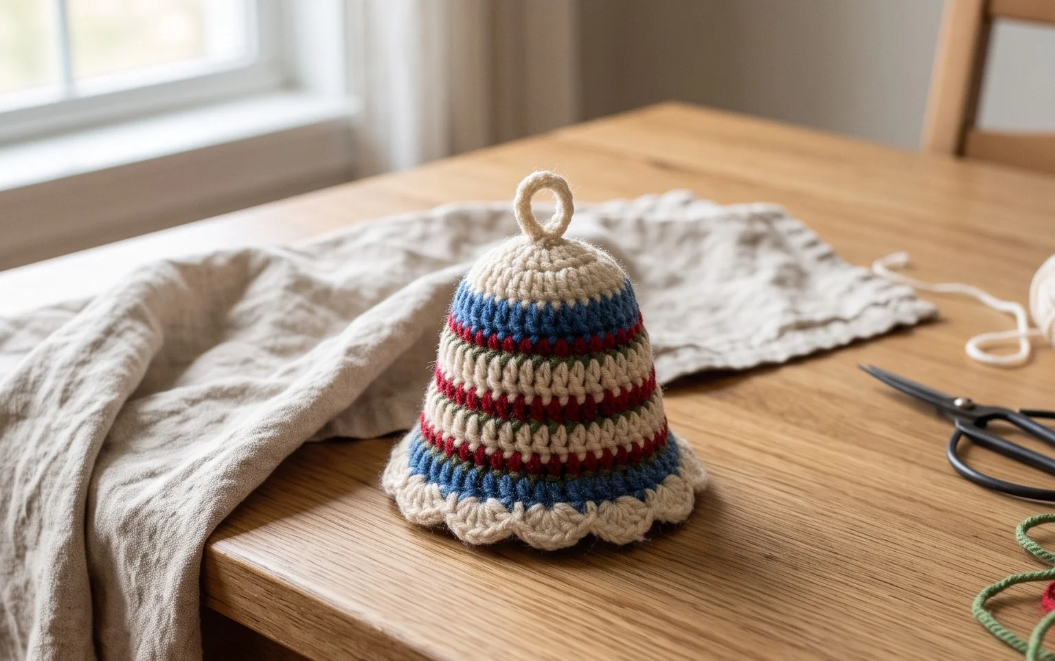 Easy Crochet Christmas Bell Ornament Free Pattern