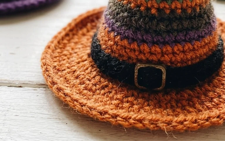 Crochet Mini Witch Hat - Free Pattern with Video - A Crafty Concept