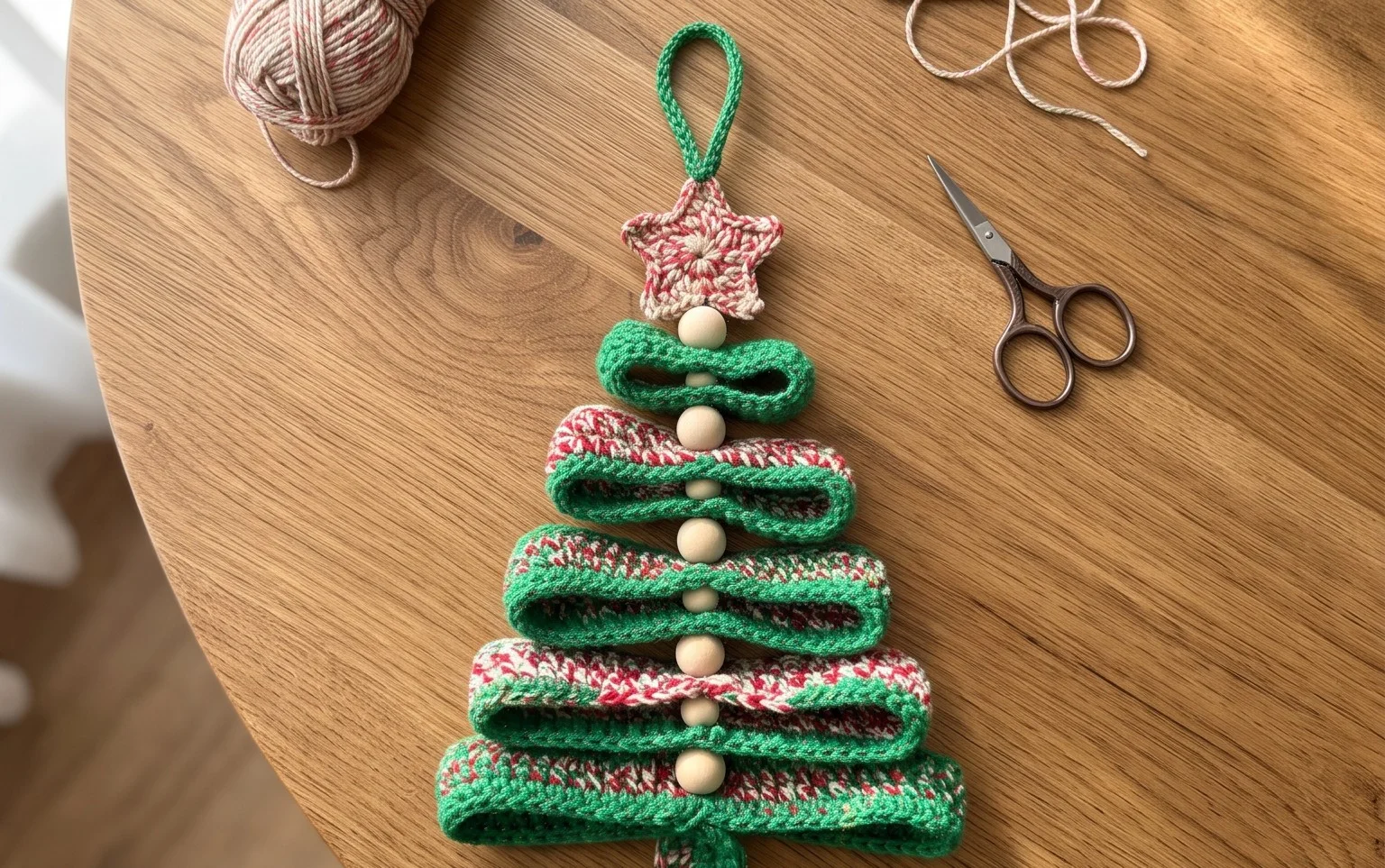 Easy Crochet Ribbon Christmas Tree Free Pattern