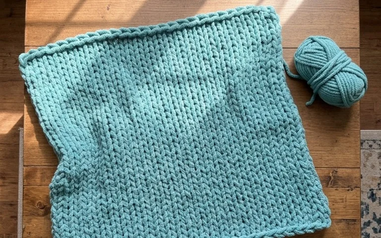 Finger Knit a Chunky Blanket Fast: Free Beginner Pattern