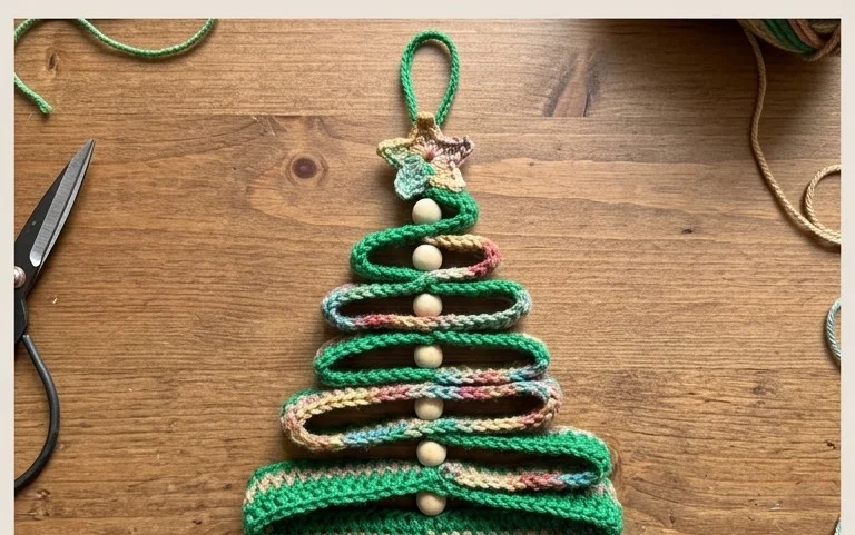 Easy Crochet Ribbon Christmas Tree: Free Step-by-Step